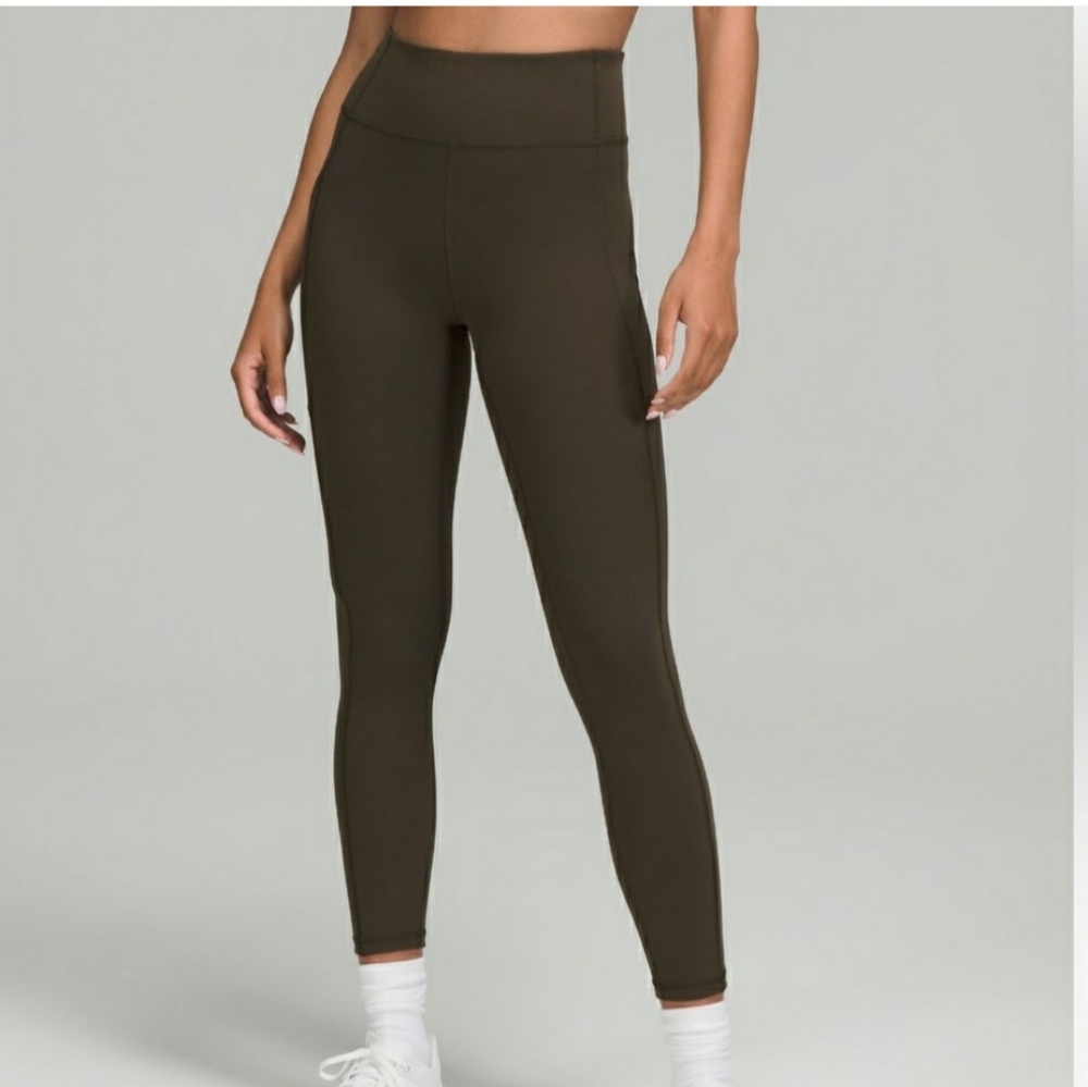 Invigorate high rise Lululemon cropped leggings in dark olive